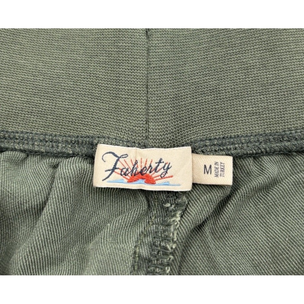 Faherty Women's M Tencel Linen Green Ankle Jogger - Picture 2 of 8